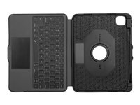 Targus Versavu - Tastatur og folio-kasse - med trackpad - bagbelyst - trådløs - Bluetooth 5.0 - QWERTY - UK - sort THZ988UK