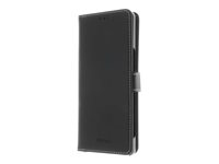 Insmat Exclusive - Flipomslag til mobiltelefon - ægte læder, polykarbonat, karton+papir+aluminiumsfolie, bomuldssyninger - sort - for Sony XPERIA 1 IV 650-3085