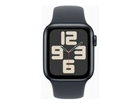 Apple Watch SE (GPS + Cellular) - 2. generation - 40 mm - midnatsaluminium - smart ur med sportsbånd - fluoroelastomer - midnat - båndstørrelse: S/M - 32 GB - LTE, Wi-Fi 4, Bluetooth - 4G - 27.8 g MXGC3QN/A