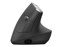 Logitech MX Vertical - Lodret mus - ergonomisk - optisk - 6 knapper - trådløs, kablet - Bluetooth, 2.4 GHz - trådløs modtager (USB) - grafit 910-005448