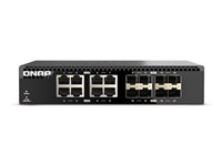QNAP QSW-3216R-8S8T - Switch - 8 x 100/1000/2.5G/5G/10GBase-T + 8 x 10Gb Ethernet SFP+ - monterbar på stativ QSW-3216R-8S8T