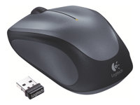 Logitech M235 - Mus - højrehåndet - optisk - trådløs - 2.4 GHz - trådløs modtager (USB) - grå 910-002201