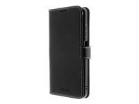 Insmat Exclusive - Flipomslag til mobiltelefon - polyurethan, læder, bomuld, termoplastisk polyuretan (TPU), pap+papir - sort - for Nokia G42 5G 650-3171