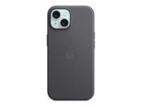 Apple - Bagsidecover til mobiltelefon - MagSafe-kompatibilitet - mikrotwill, FineWoven - sort - for iPhone 15 MT393ZM/A