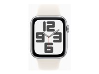 Apple Watch SE (GPS + Cellular) - 2. generation - 44 mm - stjernelys-aluminium - smart ur med sportsbånd - fluoroelastomer - stjernelys - båndstørrelse: M/L - 32 GB - LTE, Wi-Fi 4, Bluetooth - 4G - 33 g MXGU3QN/A