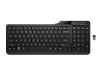 HP 475 - Tastatur - dobbelt-tilstand, multi-enhed, kompakt, 2-zone layout, lavprofil nøglerejse, 12 programmerbare knapper - trådløs - 2.4 GHz, Bluetooth 5.3 - Pan Nordic - jet black 7N7B9AA#UUW