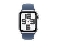 Apple Watch SE (GPS) - 2. generation - 40 mm - sølvaluminium - smart ur med sportsbånd - fluoroelastomer - denim - båndstørrelse: S/M - 32 GB - Wi-Fi 4, Bluetooth - 26.4 g MXEC3QN/A
