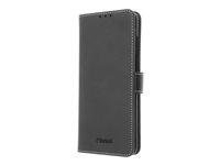 Insmat Exclusive Flip Case - Flipomslag til mobiltelefon - ægte læder, papir, karton, aluminumfolie - sort - for Samsung Galaxy S20, S20 5G 650-2843