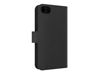 iFrogz Defence - Flipomslag til mobiltelefon - læder - sort - for Apple iPhone 6, 6s, 7, 8, SE (2. generation), SE (3rd generation) 302007106