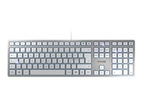 CHERRY KC 6000 SLIM - Tastatur - USB - Pan Nordic - tastkontakt: CHERRY SX - sølv JK-1600PN-1