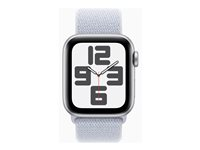 Apple Watch SE (GPS) - 2. generation - 40 mm - sølvaluminium - smart ur med sportsløkke - blød dobbeltlagsnylon - blå sky - håndledsstørrelse: 130-200 mm - 32 GB - Wi-Fi 4, Bluetooth - 26.4 g MXEE3QN/A