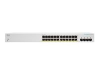 Cisco Business 220 Series CBS220-24P-4G - Switch - smart - 24 x 10/100/1000 (PoE+) + 4 x Gigabit SFP (uplink) - monterbar på stativ - PoE+ (195 W) CBS220-24P-4G-EU