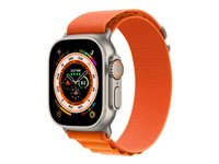 Apple Watch Ultra - 49 mm - titanium - smart ur med Alpine Loop - tekstil - orange - båndstørrelse: M - 32 GB - Wi-Fi, LTE, UWB, Bluetooth - 4G - 61.3 g MQFL3DH/A