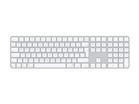 Apple Magic Keyboard with Touch ID and Numeric Keypad - Tastatur - USB-C - trådløs - Bluetooth - QWERTY - hollandsk - hvide taster MXK73N/A
