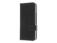 Insmat Exclusive - Flipomslag til mobiltelefon - magnetisk - polyuretan-læder, pap+papir, termoplastisk polyuretan (TPU), bomuldssyninger - sort - for Samsung Galaxy Z Fold6 650-3277