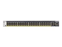 NETGEAR M4300-52G-PoE+ - Switch - L3 - Administreret - 2 x 10/100/1000/10000 + 2 x 10 Gigabit SFP+ + 48 x 10/100/1000 (PoE+) - front til ryg-luftstrøm - monterbar på stativ - PoE+ (480 W) GSM4352PA-100NES