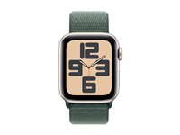 Apple Watch SE (GPS + Cellular) - 2. generation - 40 mm - stjernelys-aluminium - smart ur med sportsløkke - blød dobbeltlagsnylon - søgrøn - håndledsstørrelse: 130-200 mm - 32 GB - LTE, Wi-Fi 4, Bluetooth - 4G - 27.8 g MXGH3QN/A