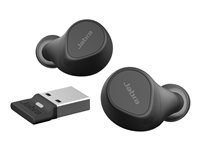 Jabra Evolve2 Buds MS - Ægte trådløse øretelefoner med mik. - i øret - Bluetooth - aktiv støjfjerning - USB-A via Bluetooth adapter - støjisolerende - sort - Certified for Microsoft Teams 20797-999-999