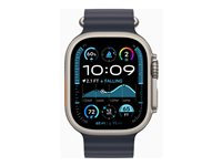 Apple Watch Ultra 2 - 49 mm - naturlig titanium - smart ur med Ocean-bånd - fluoroelastomer - marine - håndledsstørrelse: 130-200 mm - 64 GB - LTE, Wi-Fi 4, UWB, Bluetooth - 4G - 61.4 g MX4D3DH/A