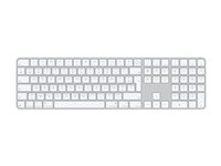 Apple Magic Keyboard with Touch ID and Numeric Keypad - Tastatur - USB-C - trådløs - Bluetooth - AZERTY - fransk - hvide taster MXK73F/A