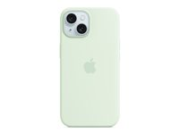 Apple - Bagsidecover til mobiltelefon - MagSafe-kompatibilitet - silicone - blød mynte - for iPhone 15 MWNC3ZM/A