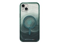 Gear4 Milan Snap - Bagsidecover til mobiltelefon - MagSafe-kompatibilitet - D3O Crystalex - grøn hvirvel - for Apple iPhone 14 Plus 702010088