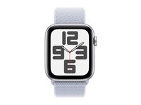 Apple Watch SE (GPS) - 2. generation - 44 mm - sølvaluminium - smart ur med sportsløkke - blød dobbeltlagsnylon - blå sky - håndledsstørrelse: 130-200 mm - 32 GB - Wi-Fi 4, Bluetooth - 32.9 g MXET3QN/A