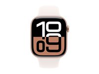 Apple Watch Series 10 (GPS + Cellular) - 46 mm - roseguldaluminium - smart ur med sportsbånd - fluoroelastomer - lyserød - båndstørrelse: S/M - 64 GB - LTE, Wi-Fi 4, UWB, Bluetooth - 4G - 35.3 g MWY63QN/A