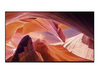 Sony Bravia Professional Displays FWD-75X80L - 75" Diagonal klasse (74.5" til at se) - X80L Series LED-bagbelyst LCD paneldisplay - med TV-tuner - digital skiltning - Smart TV - Google TV - 4K UHD (2160p) 3840 x 2160 - HDR - rammeblink, Direct LED - sort FWD-75X80L