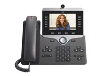 Cisco IP Phone 8865 - IP-videotelefon - med digitalkamera, Bluetooth interface - IEEE 802.11a/b/g/n/ac (Wi-Fi) - SIP, SDP - 5 linier - brunsort CP-8865-K9=
