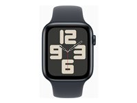 Apple Watch SE (GPS + Cellular) - 2. generation - 44 mm - midnatsaluminium - smart ur med sportsbånd - fluoroelastomer - midnat - båndstørrelse: S/M - 32 GB - LTE, Wi-Fi 4, Bluetooth - 4G - 33 g MXGL3QN/A