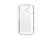 iFrogz Defence - Bagsidecover til mobiltelefon - klar - med Tempered Glass-skærmbeskytter - for Apple iPhone 16 300515346