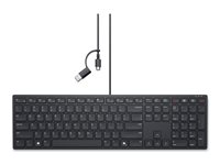 Dell Wired Collaboration Keyboard KB525C - Tastatur - USB, USB-C - QWERTY - Pan Nordic - sort - med 3 års Advanced Exchange Service KB525C-PN-EMEA