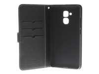Insmat Exclusive Flip Case - Flipomslag til mobiltelefon - ægte læder - sort - for Honor 7 Lite 650-2493