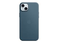 Apple - Bagsidecover til mobiltelefon - MagSafe-kompatibilitet - mikrotwill - havblå - for iPhone 15 Plus MT4D3ZM/A