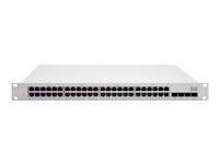 Cisco Meraki Cloud Managed MS225-48FP - Switch - Administreret - 48 x 10/100/1000 (PoE+) + 4 x 10 Gigabit SFP+ (uplink) - monterbar på stativ - PoE+ (740 W) MS225-48FP-HW