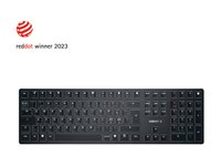 CHERRY KW X ULP - Tastatur - bagbelyst - trådløs - 2.4 GHz, Bluetooth 5.2, USB - QWERTY - Pan Nordic - tastkontakt: CHERRY MX Ultra Low Profile - sort - plastikfri indpakning G8U-27000LTBPN-2
