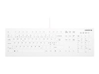 Active Key AK-C8112 - Tastatur - tørredesinfektion, flad nøgleprofil - 100% - full size - vaskbar - USB - QWERTY - Pan Nordic - hvid AK-C8112-U1-W/PN