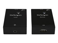 StarTech.com USB 2.0 Extender over Cat5e/Cat6 Cable (RJ45), Up to 165ft (50m), High Speed USB Port Extender Adapter Kit, Powered, USB over Ethernet Cable Extender, 480Mbps, Metal Housing - Power/Link/Activity LEDs (USB2001EXTV) - USB-forlængerkabel - USB 2.0 - over CAT 5e/6 - op til 50 m - for P/N: SVA5N3NEUA USB2001EXTV