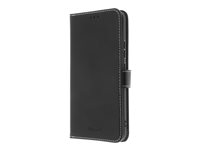 Insmat Exclusive - Flipomslag til mobiltelefon - ægte læder, termoplastisk polyuretan (TPU), karton+papir+aluminiumsfolie - sort - for Samsung Galaxy A54 650-3148