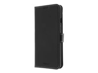 Insmat Exclusive - Flipomslag til mobiltelefon - ægte læder, polykarbonat - sort - for OnePlus 8T 650-2905