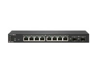 SonicWall Switch SWS12-8POE - Switch - Administreret - 8 x 10/100/1000 (PoE) + 2 x Gigabit SFP - desktop - PoE (55 W) - med 3 års 24x7 support 02-SSC-8368