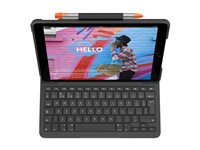 Logitech Slim Folio - Tastatur og folio-kasse - trådløs - Bluetooth LE - QWERTY - nordisk (dansk/finsk/norsk/svensk) - oxford-grå - for Apple 10.9-inch iPad (10. generation) 920-011428