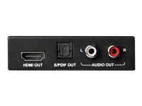 StarTech.com HDMI Audio Extractor - 4K 60Hz - HDMI Audio De-embedder - HDR - Toslink Optical Audio - Dual RCA Audio - HDMI Audio (HD202A) - HDMI audio signal-udtræk - sort HD202A