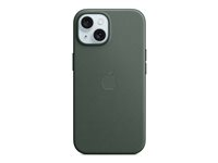 Apple - Bagsidecover til mobiltelefon - MagSafe-kompatibilitet - mikrotwill, FineWoven - stedsegrøn - for iPhone 15 MT3J3ZM/A