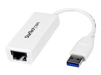 StarTech.com USB 3.0 to Gigabit Ethernet Network Adapter - 10/100/1000 NIC - USB to RJ45 LAN Adapter for PC Laptop or MacBook (USB31000SW) - Netværksadapter - USB 3.0 - Gigabit Ethernet - hvid USB31000SW