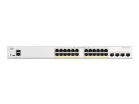 Cisco Catalyst 1200-24FP-4G - Switch - L3 - smart - 24 x 10/100/1000 (PoE+) + 4 x Gigabit Ethernet SFP - monterbar på stativ - PoE+ (375 W) C1200-24FP-4G