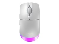 CHERRY Xtrfy M50 - Mus - ergonomisk - optisk - 5 knapper - trådløs, kablet - 2.4 GHz, Bluetooth 5.2 - trådløs modtager (USB) - hvid JW-5000-0