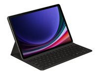 Samsung EF-DX720 - Tastatur og folio-kasse (bogomslag) - trådløs - POGO pin, Bluetooth - sort tastatur, sort etui - for Galaxy Tab S9, Tab S9 FE EF-DX720BBEGSE