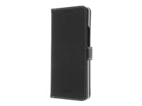 Insmat Exclusive - Flipomslag til mobiltelefon - ægte læder, polykarbonat, karton+papir+aluminiumsfolie, bomuldssyninger - sort - for Sony XPERIA 10 IV 650-3086